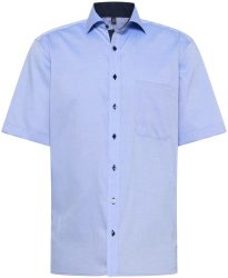 Eterna Comfort FIT Hemd fine oxford Kurzarm blau 44