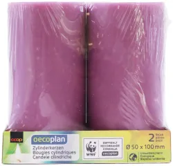 Oecoplan Zylinderkerzen 50x100 2Stk. magneta
