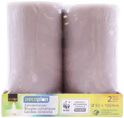 Oecoplan Zylinderkerzen 50x100 2Stk. grau