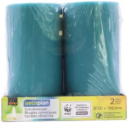 Oecoplan Zylinderkerzen 50x100 2Stk. türkis