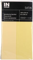 Inhouse Bettwäschegarnitur Satin uni gelb 160x210/65x100