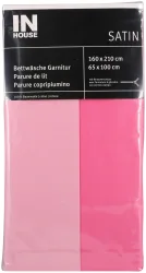 Inhouse Bettwäschegarnitur Satin uni pink 160x210/65x100