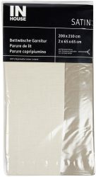 Inhouse Bettwäschegarnitur Satin uni taupe 200x210/2x65x65
