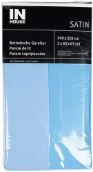 Inhouse Bettwäschegarnitur Satin uni ciel 200x210/2x65x65