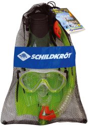 Schildkröt - Kinder-Schnorchelset Bermuda mit Brille, Schnorchel, Flossen, L/XL, Grün