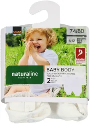 Naturaline Textil Baby Kurzarmbody uni weiss 62/68