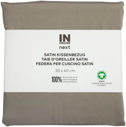 Inhouse Kissen Gots Satin 30x40 taupe