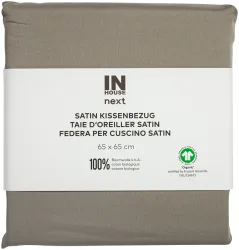 Inhouse Kissen Gots Satin 65x65 taupe