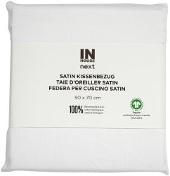 Inhouse Kissen Gots Satin 50x70 weiss