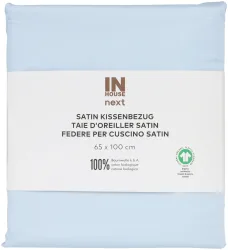 Inhouse Kissen Gots Satin Paspel 65x100 hellblau