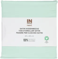Inhouse Kissen Gots Satin Paspel 65x65 hellgrün