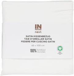 Inhouse Kissen Gots Satin Paspel 65x100 weiss