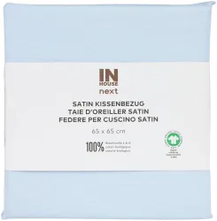Inhouse Kissen Gots Satin Paspel 65x65 hellblau