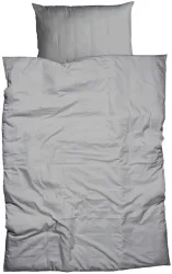 Inhouse Duvet Gots Satin Paspel 160x210 silbergrau