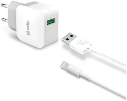 Celly Kit Ladegerät USB Turbo USB Lightning Kabel weiss