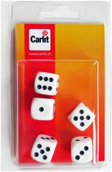 Carlit - 5 Würfel Kst.16mm weiss, Multicolor