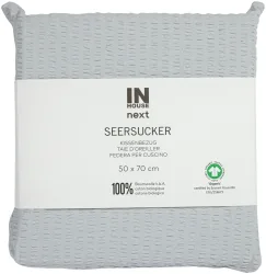 Inhouse Kissen Gots Seersucker 50x70 silber