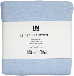 Inhouse Kissen Leinen Fifty-Fifty hellblau 65x65
