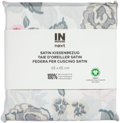 Inhouse Kissen Gots Satin 65x65 Rosen weiss