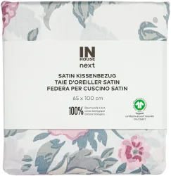 Inhouse Kissen Gots Satin 65x100 Rosen weiss