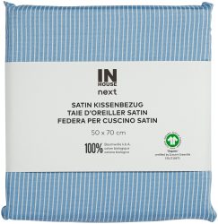 Inhouse Kissen Gots Satin 50x70 Minimo blau