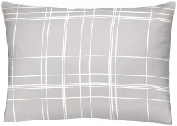 Inhouse Kissen Gots Satin 50x70 Karo silber