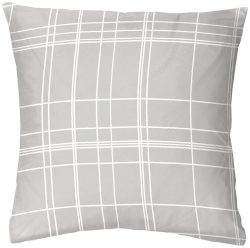 Inhouse Kissen Gots Satin 65x65 Karo silber