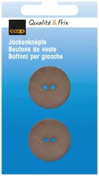 Coop Papier-Polyknopf rec. 4-Loch dunkelgrau 23 mm 2 Stk.
