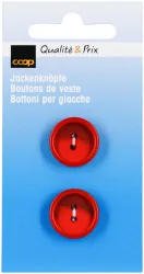 Coop Jackenknopf 2-Loch rot 18 mm 2 Stk.