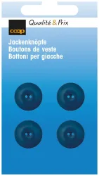 Coop Jackenknopf 2-Loch petrol 15 mm 4 Stk.