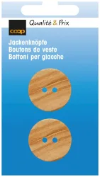 Coop Holzknopf 2-Loch beige 23 mm 2 Stk.