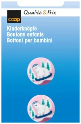 Coop Kinderknopf Öse Eisbär rosa 18 mm 2 Stk.