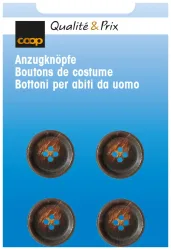 Coop Horn/Poly Knopf rec 4-Loch dunkelbraun 20 mm 4 Stk.