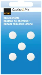 Coop Blusenknopf Öse weiss 10mm 5Stk.
