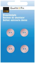Coop Jackenknopf 2-Loch rosa 12 mm 4 Stk.