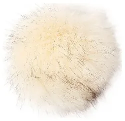 Rico Kunstfell Pompon, creme & schwarz 10 cm, 62 % Pan, 38 % PES