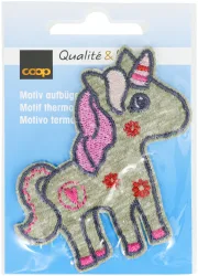 Coop Applikation Einhorn Jersey grau