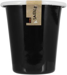 À Table! Trinkbecher schwarz 300ml, aus Eisenstahl mit Emaille-Beschichtung