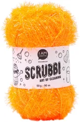 I AM Creative Scrubbi Schwammgarn für Häkeln Stricken & Weben neonorange 50 g 90 m