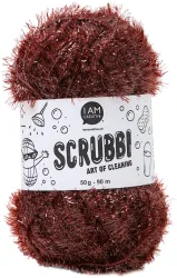 I AM Creative Scrubbi Schwammgarn für Häkeln Stricken & Weben braun 50 g 90 m