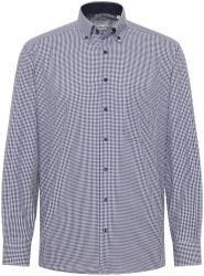 Eterna Comfort FIT Hemd Popeline Langarm karriert blau weiss 42