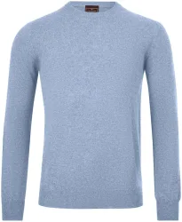Cashmere Herren Rundhals Pullover hellblau S