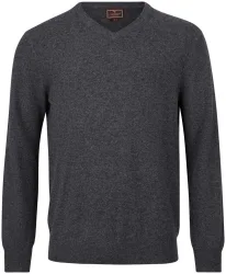 Cashmere Herren V-Ausschnitt Pullover anthrazit XL