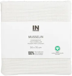 Inhouse Kissen Gots Musseline 50x70 offwhite