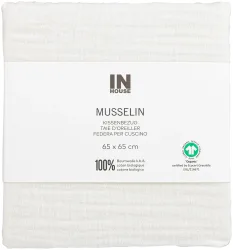 Inhouse Kissen Gots Musseline 65x65 offwhite