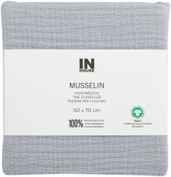 Inhouse Kissen Gots Musseline 50x70 silber
