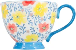 Tasse handbemalt Blume gelb 400ml