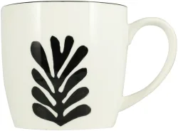 Tasse Blatt schwarz/weiss 300ml
