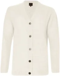 Cashmere Damen Cardigan Rundhals ecru S