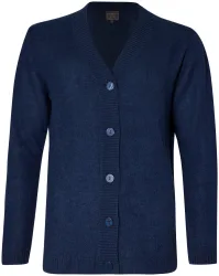 Cashmere Damen Cardigan Rundhals navy M